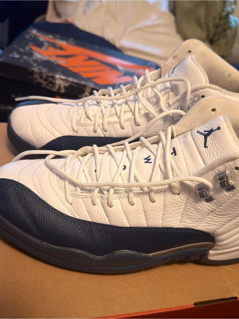 Jordan Men’s Basketball Sneakers in White and Navy